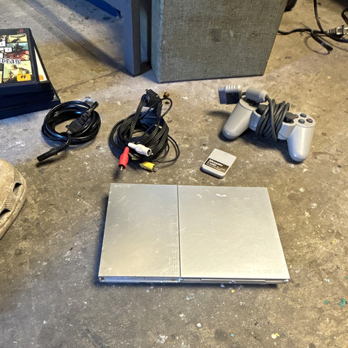 Sony playstation slim silver - playstation, 2